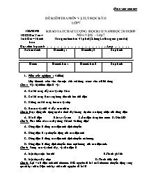 Đề kiểm tra học kì 2 môn Vật lí - Đề số 1 (Có đáp án)