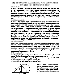 Đề tài Hệ thống hóa các phương pháp chứng minh tứ giác nội tiếp đường tròn