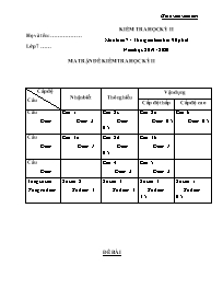 Đề thi môn Toán Lớp 7 học kì 2 (Có đáp án) - Năm học 2019-2020