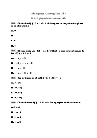 Đề trắc nghiệm môn Toán Lớp 7 (Có đáp án) - C