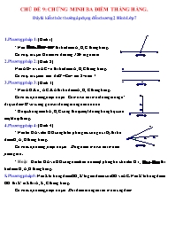 Lý thuyết và bài tập Toán Lớp 7 - Chủ đề 9: Chứng minh 3 điểm thẳng hàng