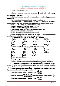 Lý thuyết và bài tập Toán Lớp 7 - Chuyên đề I