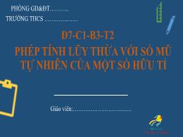 Bài giảng Toán Lớp 7 (Sánh Cánh diều) - Chươn