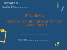 Bài giảng Toán Lớp 7 (Sánh Cánh diều) - Chươn