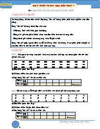 Chuyên đề Bồi dưỡng năng lực học Đại số Lớp 7 - Chương III, Bài 2: Bảng tần số các giá trị của dấu hiệu