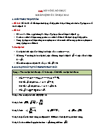 Chuyên đề Đại số Lớp 7 - Chương 1, Bài 8: Số vô tỉ. Số thực khái niệm về căn bậc hai