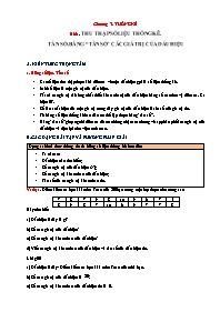 Chuyên đề Đại số Lớp 7 - Chương 3, Bài 1: Thu thập số liệu thống kê. Tần số. Bảng “tần số” các giá trị của dấu hiệu