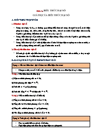 Chuyên đề Đại số Lớp 7 - Chương 4: Biểu thức đại số - Bài 1+2: Biểu thức đại số. Giá trị của biểu thức đại số