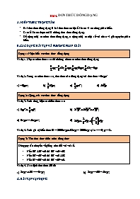 Chuyên đề Đại số Lớp 7 - Chương 4: Biểu thức 