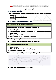 Chuyên đề Hình học Lớp 7 - Chương 2: Tam giác - Bài 3: Trường hợp bằng nhau thứ nhất của tam giác