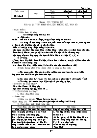Giáo án Đại số Lớp 7 - Chương III: Thống kê - Trần Thị Thỏa