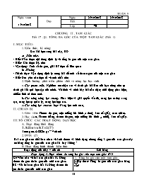 Giáo án Hình học Lớp 7 - Chương II: Tam giác - Trần Thị Thỏa