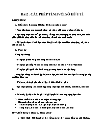 Giáo án Toán Lớp 7 (Chân trời sáng tạo) - Bài