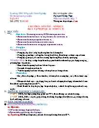 Kế hoạch bài dạy Đại số Lớp 7 (Chân trời sáng