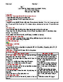 Kế hoạch bài dạy Toán Lớp 7 (Cánh diều) - Chư