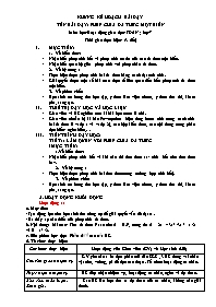 Kế hoạch bài dạy Toán Lớp 7 (Kết nối tri thức) - Chương 7, Bài 28: Phép chia đa thức một biến