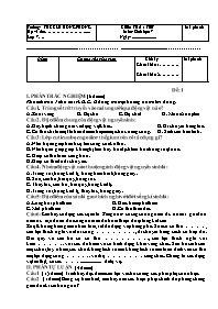 2 Đề kiểm tra Sinh học 7 - Trường THCS Lê Hồng Phong
