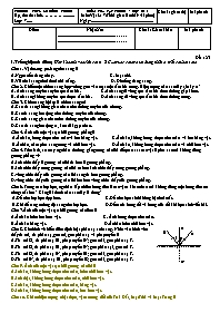 4 Đề kiểm tra học kì I Vật lí 7 - Trường THCS Lê Hồng Phong (Có đáp án + Ma trận)