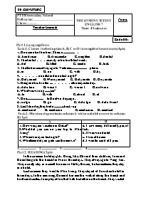 4 Đề kiểm tra Tiếng Anh 7 - Trường THCS Phong