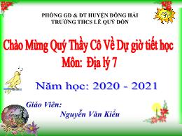 Bài giảng Địa lí 7 - Chương VI, Bài 26: Thiên
