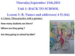 Bài giảng Tiếng Anh 7 - Unit 1: Back to schoo