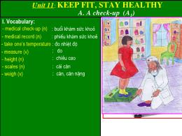 Bài giảng Tiếng Anh 7 - Unit 11: Keep fit, st