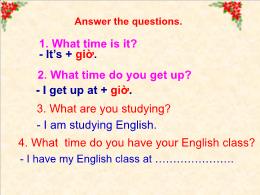 Bài giảng Tiếng Anh 7 - Unit 4, Lesson 1: A-S