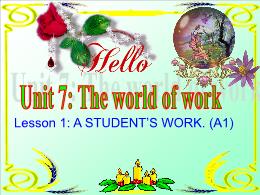 Bài giảng Tiếng Anh 7 - Unit 7, Lesson 1: A s