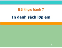 Bài giảng Tin học 7 - Bài thực hành 7: In dan