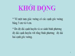 Bài giảng Toán 7 - Bài 7: Định lí Pitago