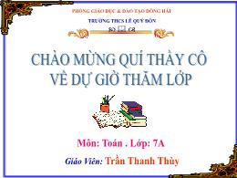 Bài giảng Toán 7 - Chương II, Bài 1: Tổng 3 g