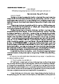 Chuyên đề Đổi mới phương pháp dạy học và kiểm