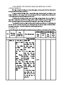 Chuyên đề Ôn tập giữa học kì I môn Địa lí 7