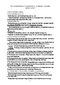 Đề cương ôn tập cuối học kì II Vật lí 7 - Năm học 2020-2021