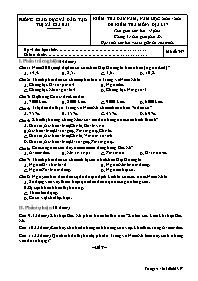 Đề kiểm tra cuối học kì II Địa lí 7 - Mã đề 3