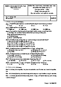 Đề kiểm tra cuối học kì II Địa lí 7 - Mã đề 4