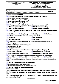 Đề kiểm tra cuối học kì II Lịch sử 7 - Mã đề 