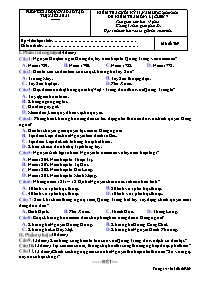 Đề kiểm tra cuối học kì II Lịch sử 7 - Mã đề 