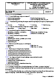 Đề kiểm tra cuối học kì II Sinh học 7 - Mã đề