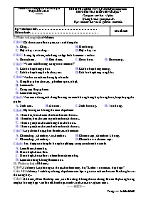 Đề kiểm tra cuối học kì II Sinh học 7 - Mã đề