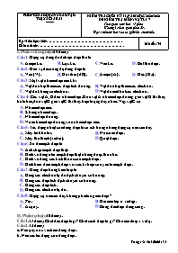 Đề kiểm tra cuối học kì II Vật lí 7 - Mã đề 1