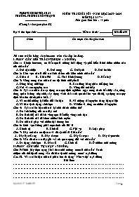 Đề kiểm tra giữa học kì I Địa lí 7 - Mã đề 05
