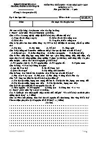 Đề kiêm tra giữa học kì II Địa lí 7 - Mã đề 0