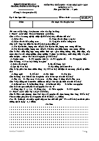 Đề kiêm tra giữa học kì II Địa lí 7 - Mã đề 0
