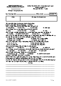 Đề kiểm tra giữa học kì II Lịch sử 7 - Mã đề 