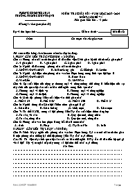 Đề kiểm tra giữa học kì II Lịch sử 7 - Mã đề 