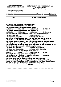 Đề kiểm tra giữa học kì II Lịch sử 7 - Mã đề 
