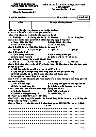 Đề kiểm tra giữa học kì II Lịch sử 7 - Mã đề 
