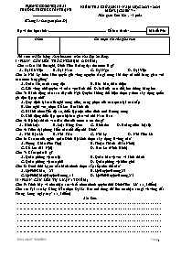 Đề kiểm tra giữa học kì II Lịch sử 7 - Mã đề 