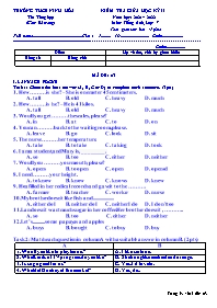 Đề kiểm tra giữa học kì II Tiếng Anh Lớp 7 - 